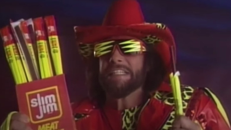 "Macho Man" Randy Savage with Slim Jims