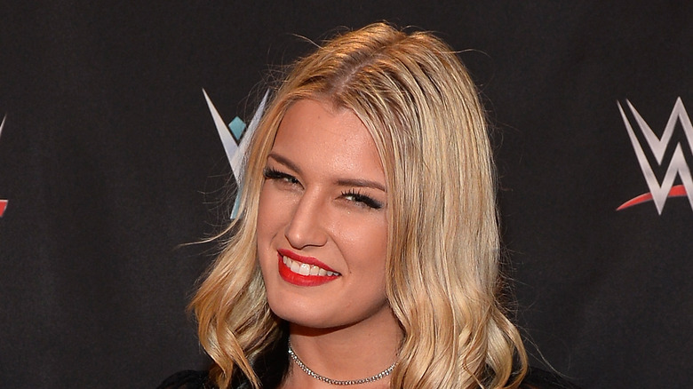 Toni Storm tilts head