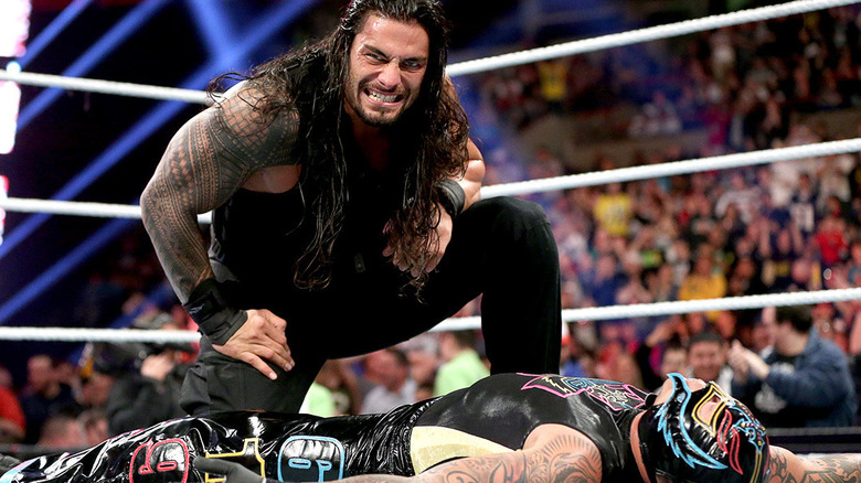 Roman taunts Rey after his win