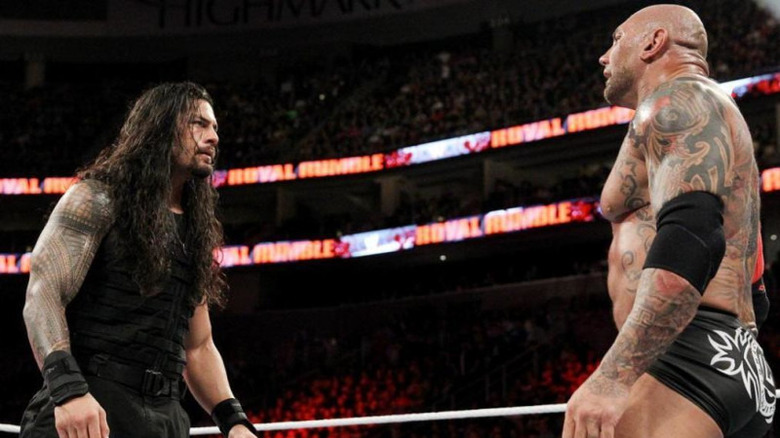 Roman and Batista stare down