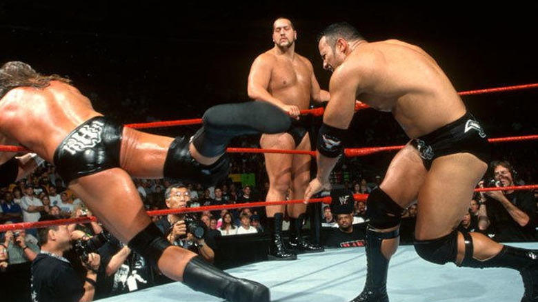 The Rock Tosses Triple H As Big Show Watches 