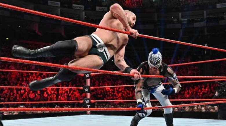 Cesaro hits a 619 to Rey Mysterio