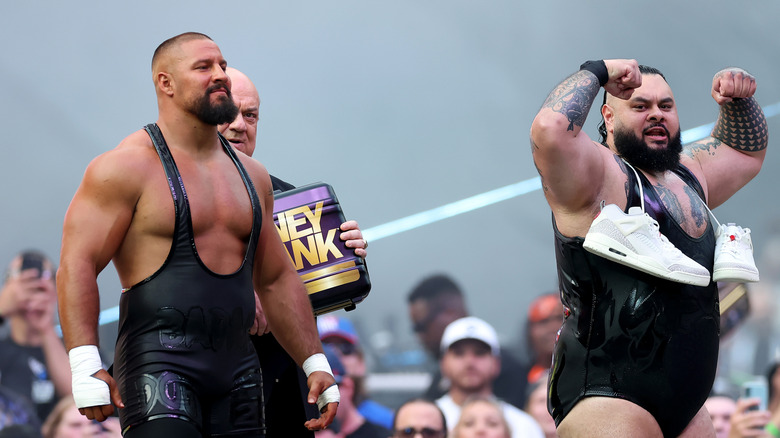 The tag team of Bron Breakker and Bronson Reed make their entrance during the WWE 2025 SummerSlam