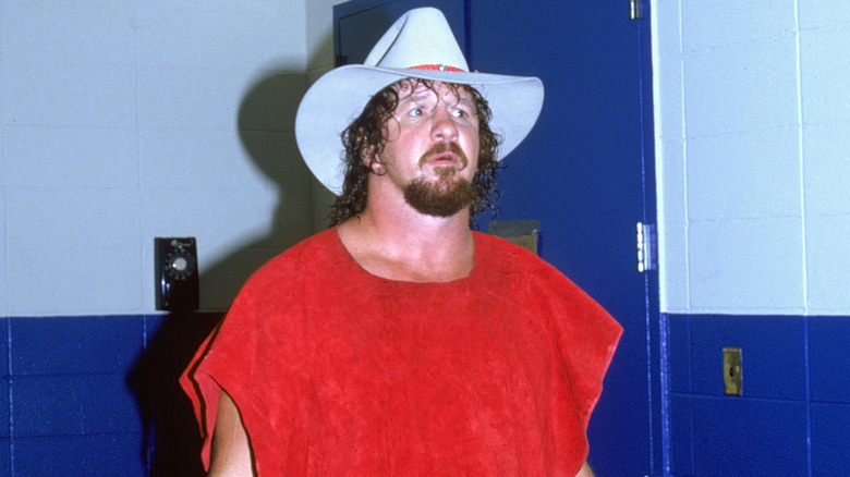 Terry Funk prepares to make an entrance