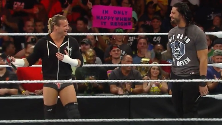 Dolph Ziggler and Roman Reigns laugh at R-Truth