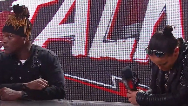 R-Truth breaks Shayna Baszler during "WWE Raw Talk"