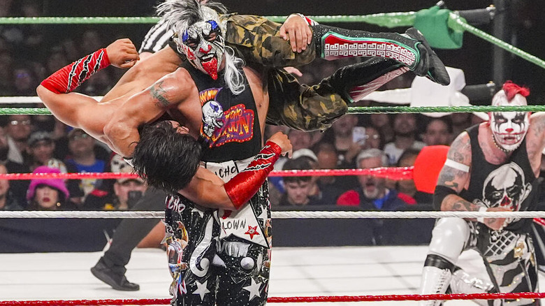 Psycho Clown battles Berto as Pagano looks on at Worlds Collide 2025