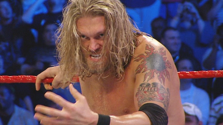 Edge moments before Spearing John Cena to win the 2010 Royal Rumble.