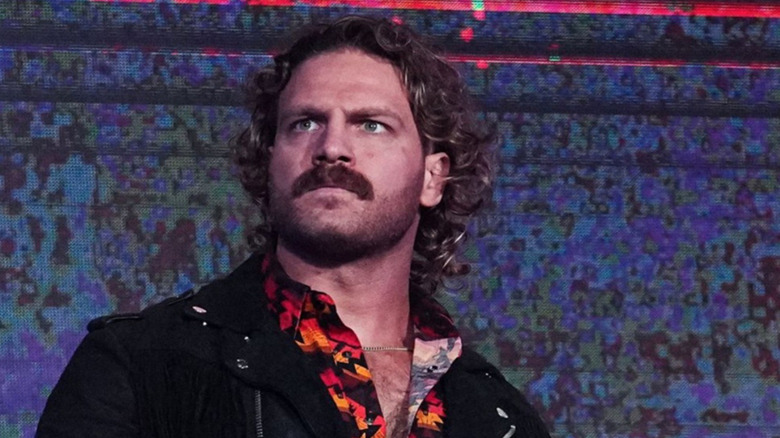 "Hangman" Adam Page with a sour look on his face