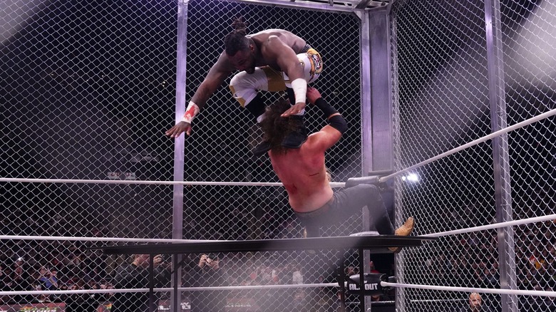 Swerve Strickland and Hangman Page at AEW All Out 2024