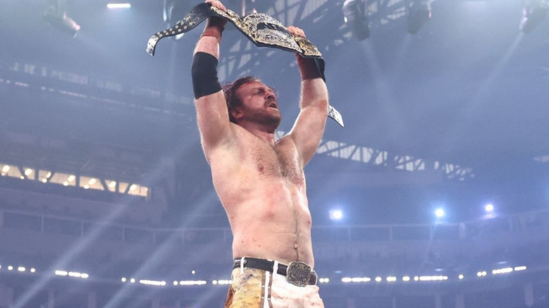 A victorious "Hangman" Adam Page