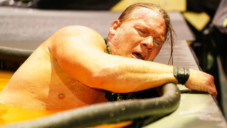 Chris Jericho in a pit of mimosa at AEW All Out 2020