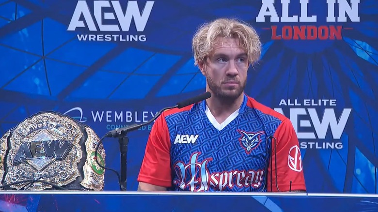 The new AEW World Champion Will Ospreay takes questions from the media after his big victory at All In: London