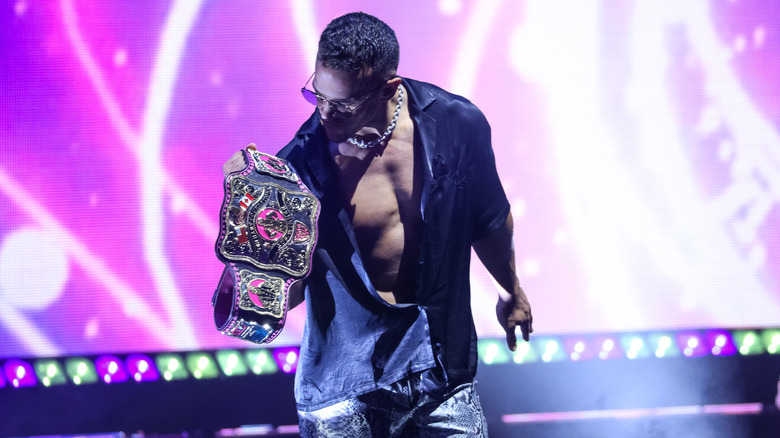 Ricky Starks with Owen Hart title belt