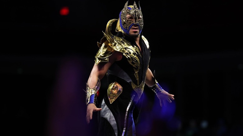 Komander standing on the turnbuckle