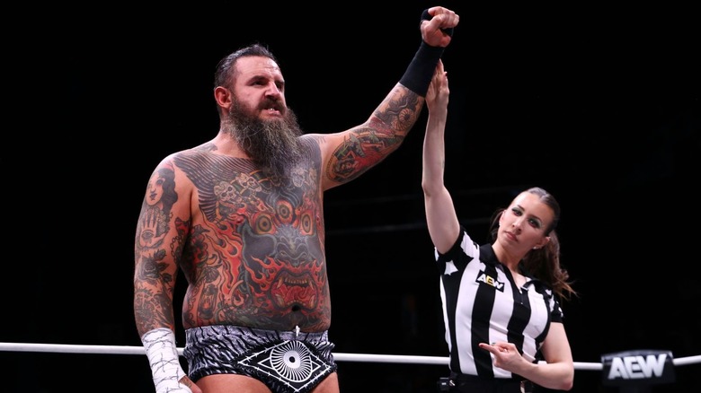 Brody King getting his hand raised