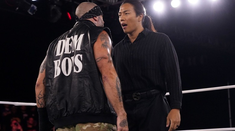 Mark Briscoe stares down Konosuke Takeshita