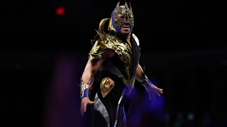 Komander standing on the turnbuckle