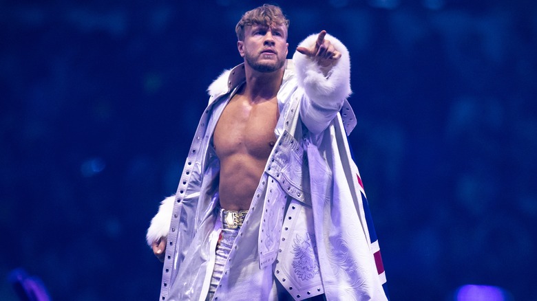 Will Ospreay looks out to the fans at Wembley Stadium