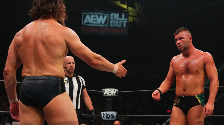 Bryan Danielson offers to shake hands with Daniel Garcia