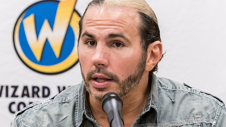 Hardy at a speaking engagement