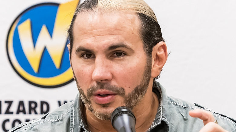 Hardy at a speaking engagement