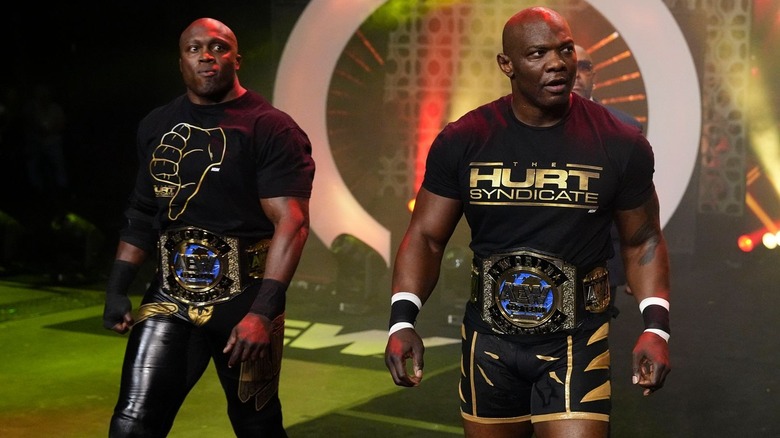 Bobby Lashley and Shelton Benjamin make their entrance