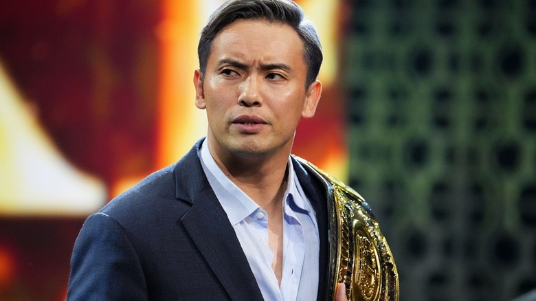 Kazuchika Okada with the AEW Continental title