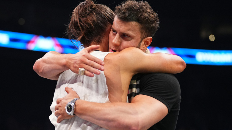 MJF and Adam Cole hugging