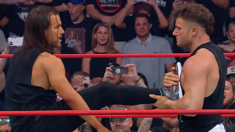 MJF catches Adam Cole's kick