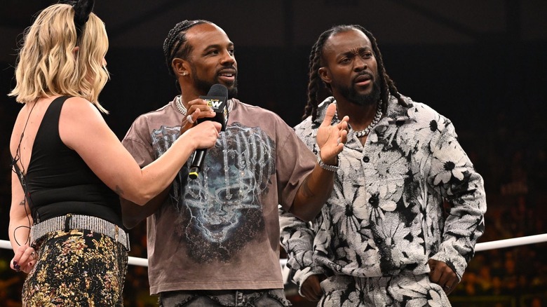 The New Level being interviewed by Renee Paquette on "AEW Dynamite"