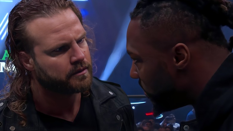Adam Page looking at Swerve Strickland