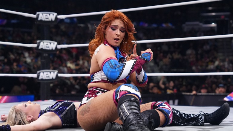 Jamie Hayter celebrates