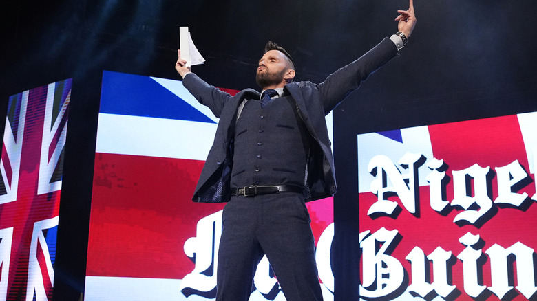 Nigel McGuinness makes his entrance