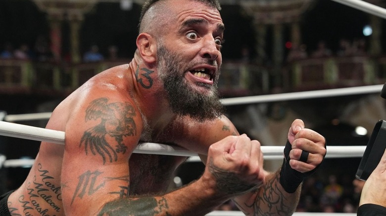 Mark Briscoe raises his fists on 