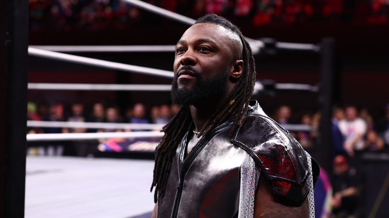 Swerve Strickland smirks toward the crowd at ringside before a match on the March 25, 2026 episode of "AEW Dynamite."