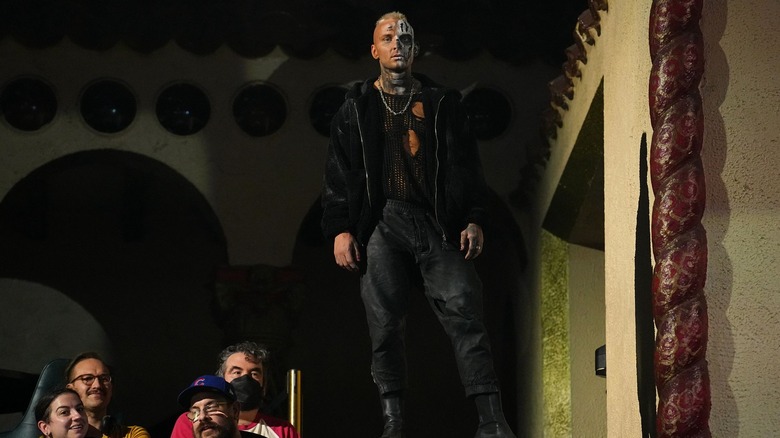 Darby Allin stands on the balcony of the Aragon Ballroom