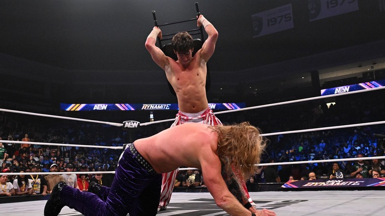 Nick Wayne wallops Chris Jericho with a chair