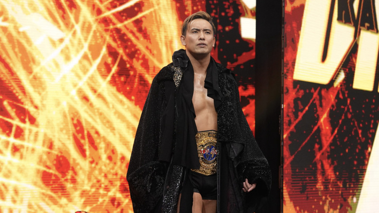 Okada standing on the entrance ramp