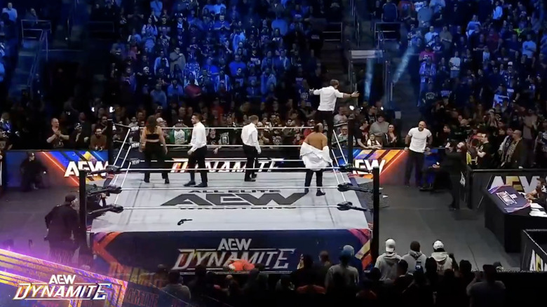 United Empire and The Death Riders then make their way to the ring