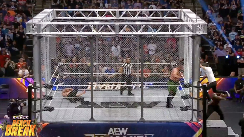 Moxley and Joe in the cage