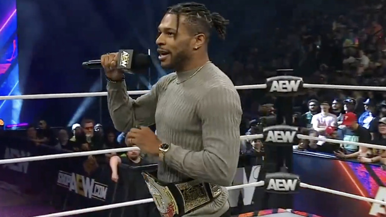 Kevin Knight speaking in the ring