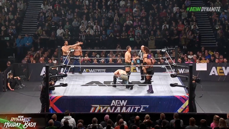 All six men in the ring