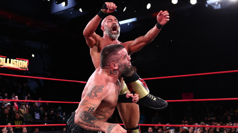 Tommaso Ciampa hits a big knee to the side of Mark Briscoe's face during their match on a January 2026 edition of "AEW Collision."