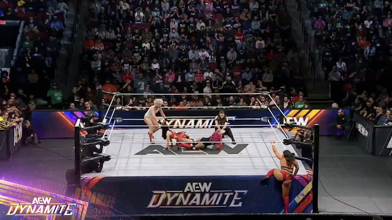 All four women in the ring