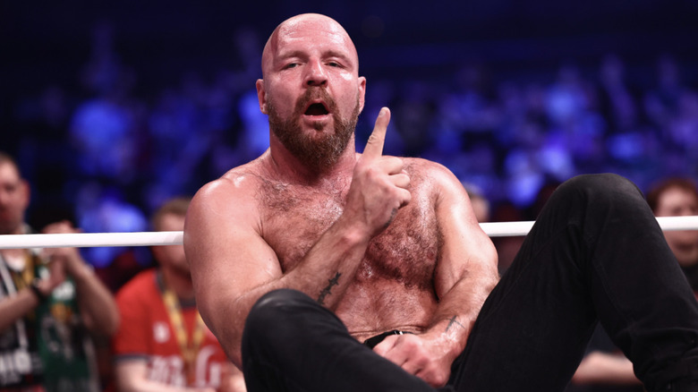 Moxley sitting inside the ring