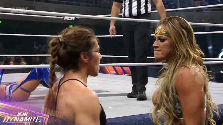 Bayne and Shafir staring one another down