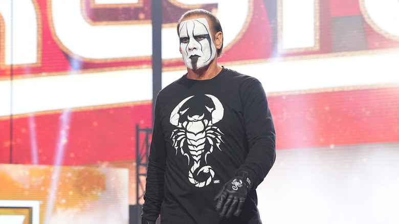 Sting making his entrance 