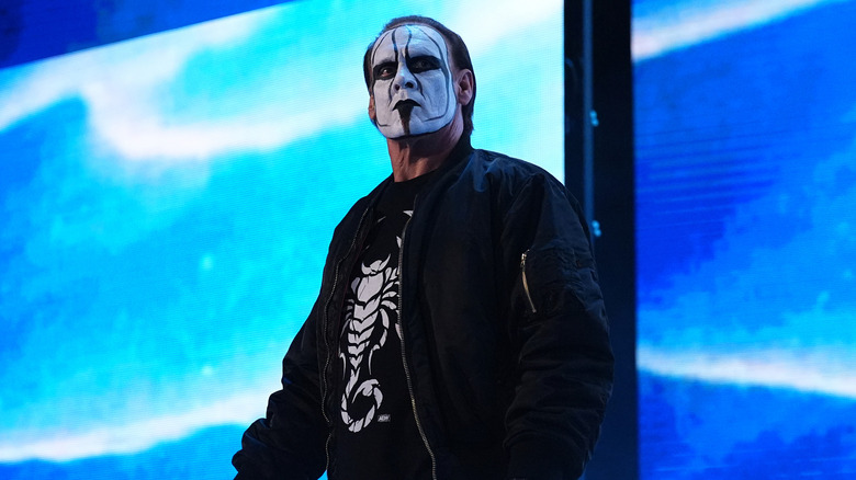 Sting making his entrance 