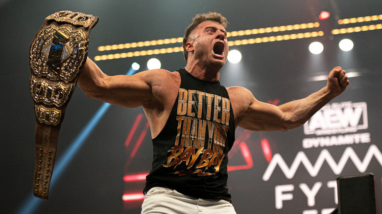 MJF posing on the turnbuckle